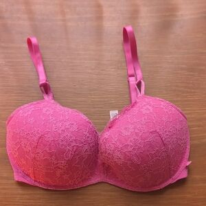 Victoria's Secret Hot Pink Lace Push-Up Bra